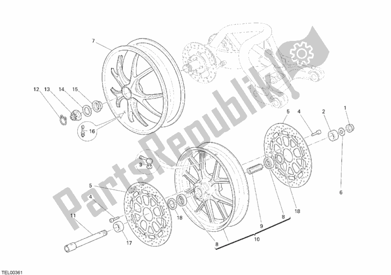 Todas las partes para Ruedas de Ducati Monster S4 RS Tricolore 998 2008